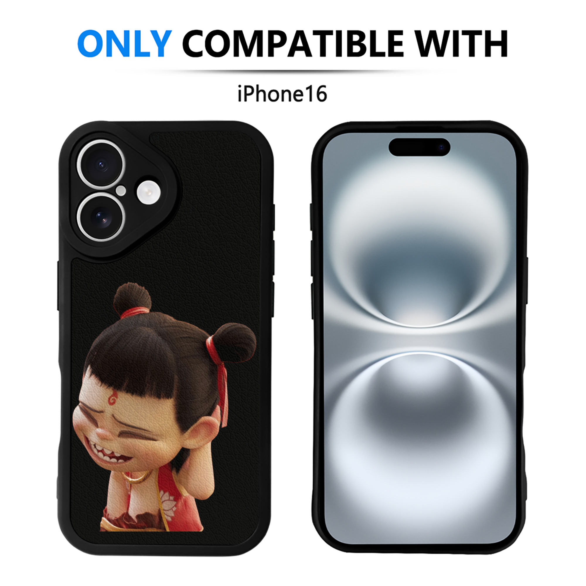 （画像用） Ne Zha 2 ナタ 魔童の大暴れ 【iPhone 16シリーズ対応】シリコンスマホケース（レザー調） 材質：シリコン